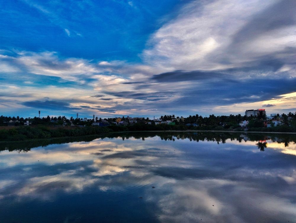 Sky reflection in the lake