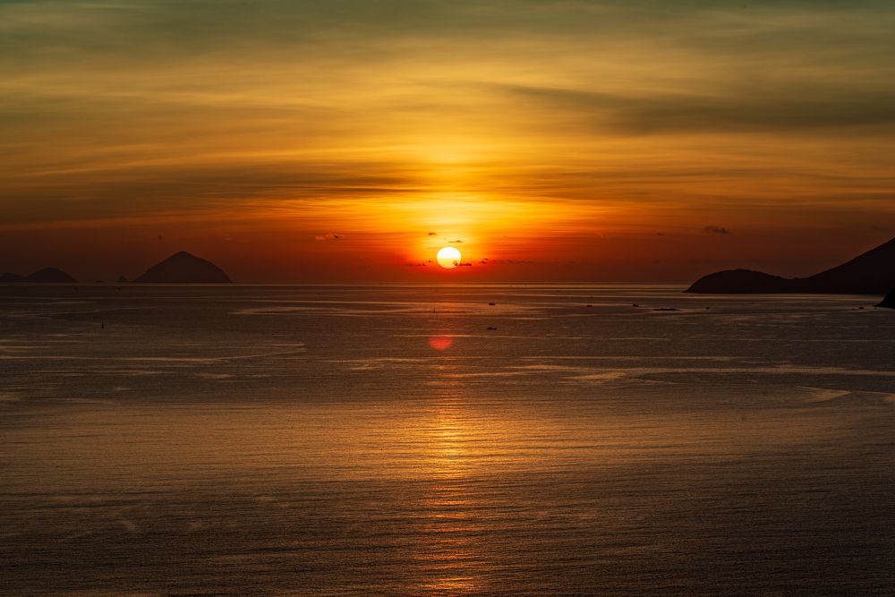 sunrise in Vietnam over the South China Sea
