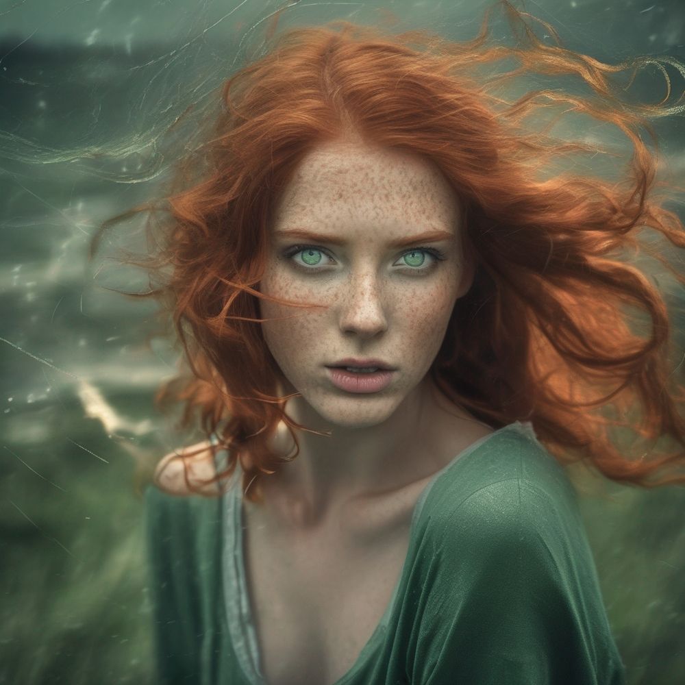 Young woman with unbelievable aura Green- ginger!