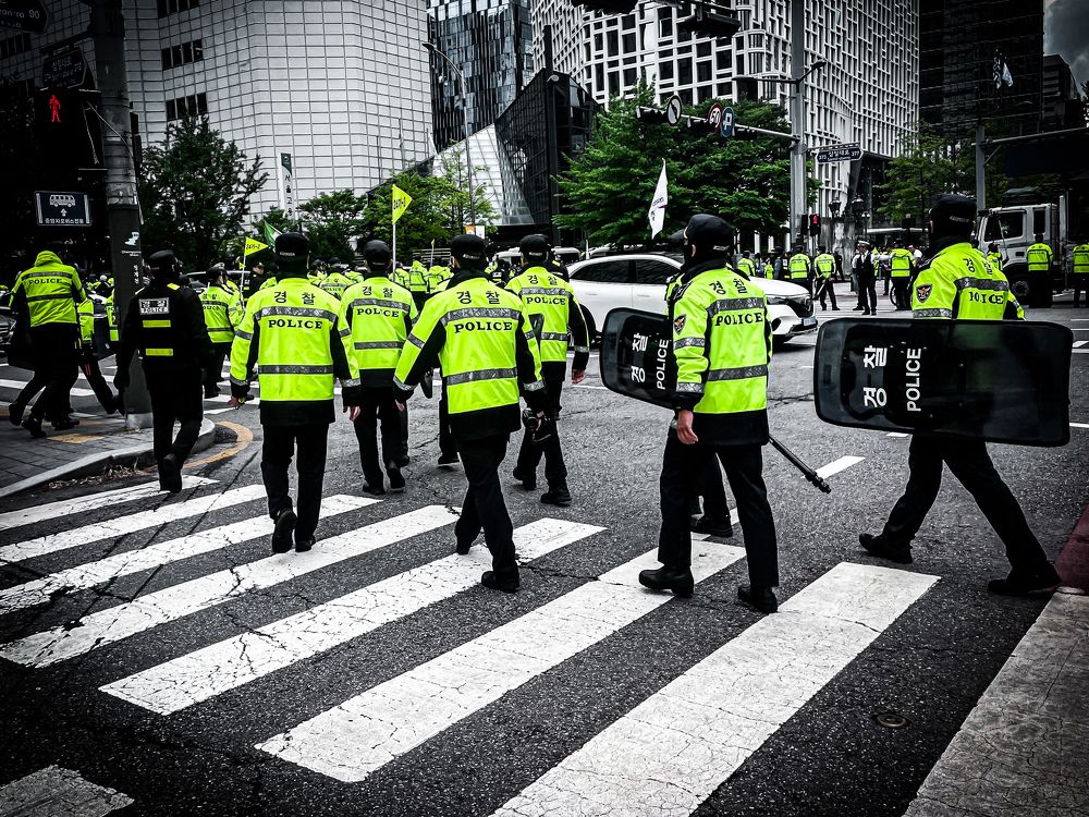 Korean Police On Duty