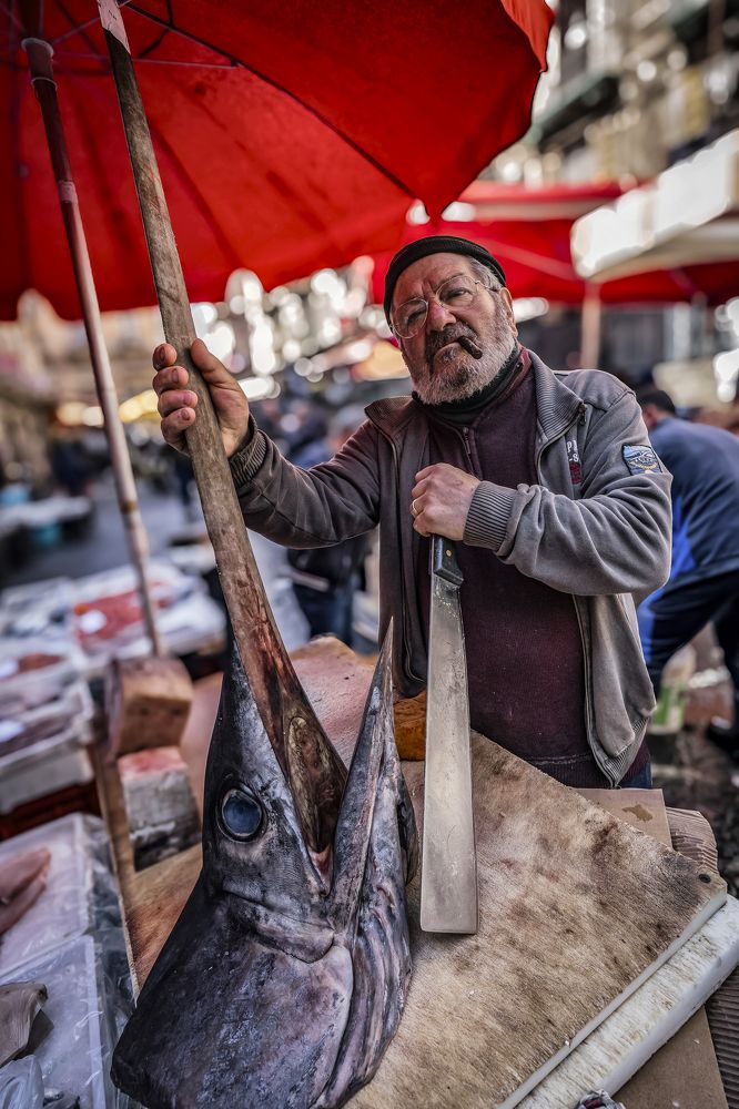 Fish market in Catania,Italy 2024