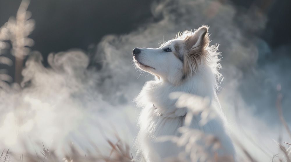 Dog In mist