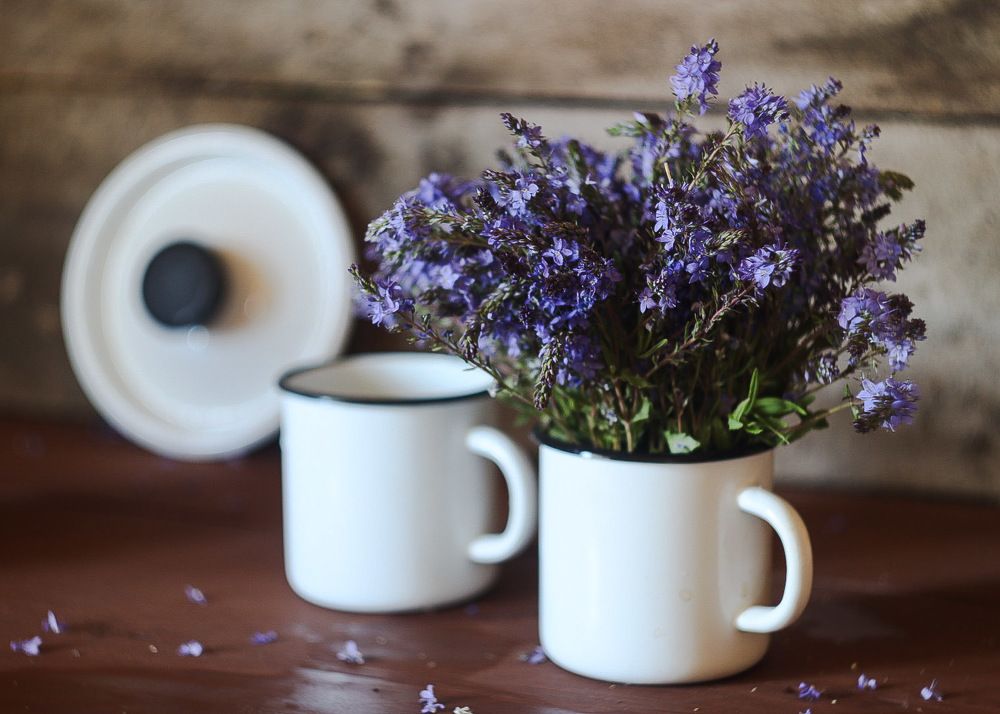 Натюрморт с фиолетовыми цветами