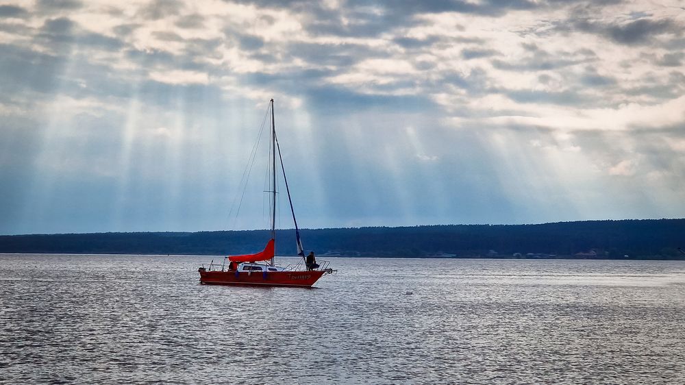 На Каме - вечерний закат