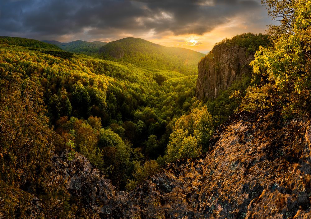 Sunset over Slovak landscape