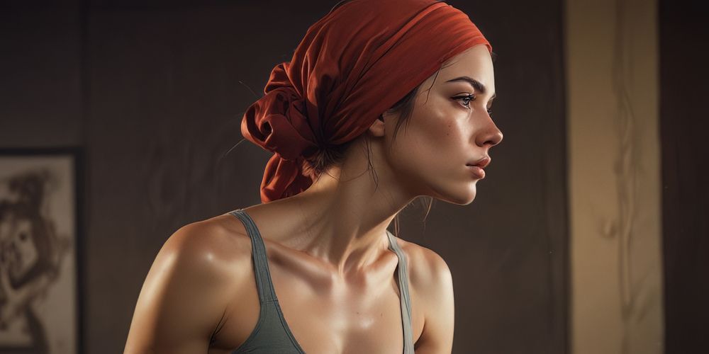 The girl in the red scarf