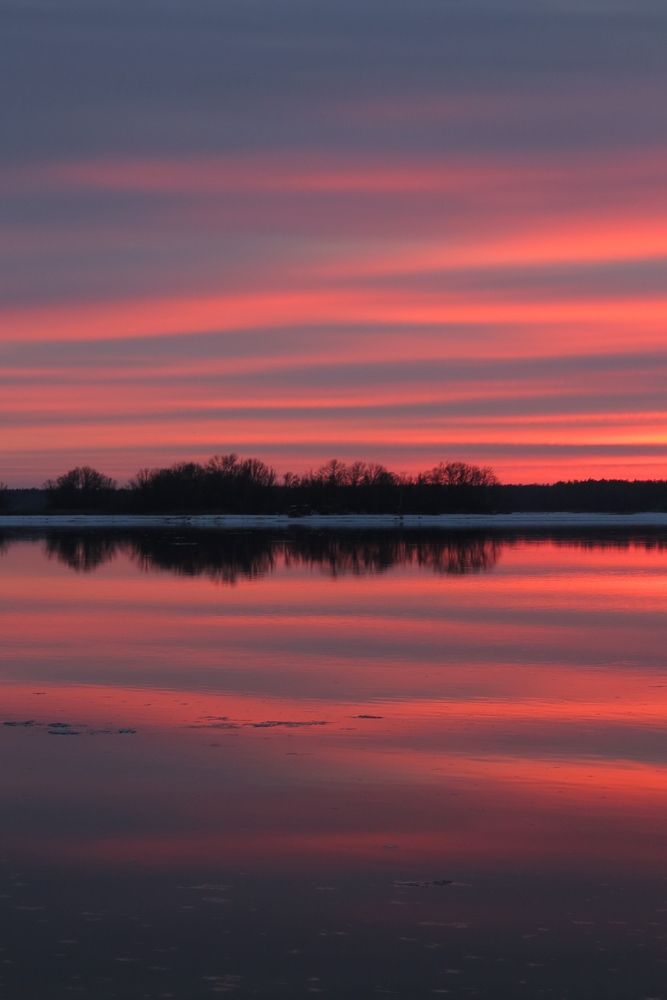 Зимний закат на Днепре