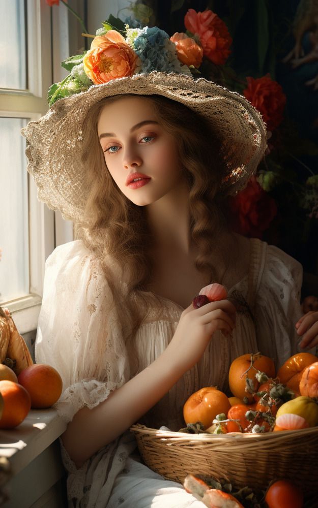 Девушка с фруктами