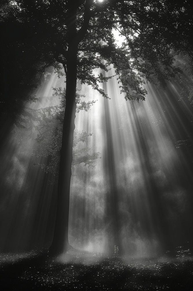 Mystical Light in the Forest