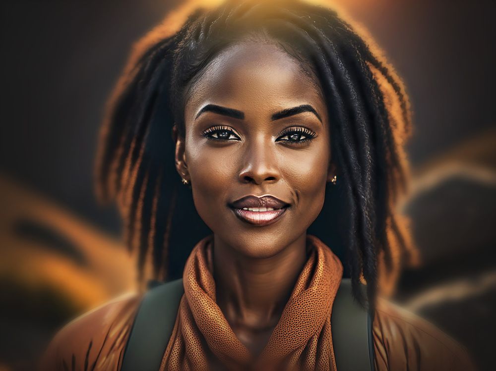 Uma Linda negra desbravando seu mundo .