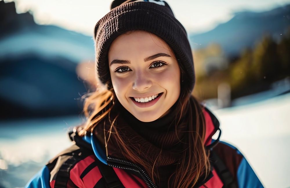 Портрет молодой лыжницы