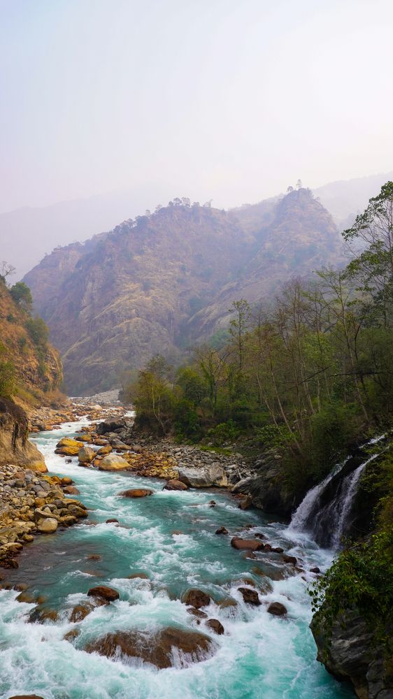 River crossing in Annapurna