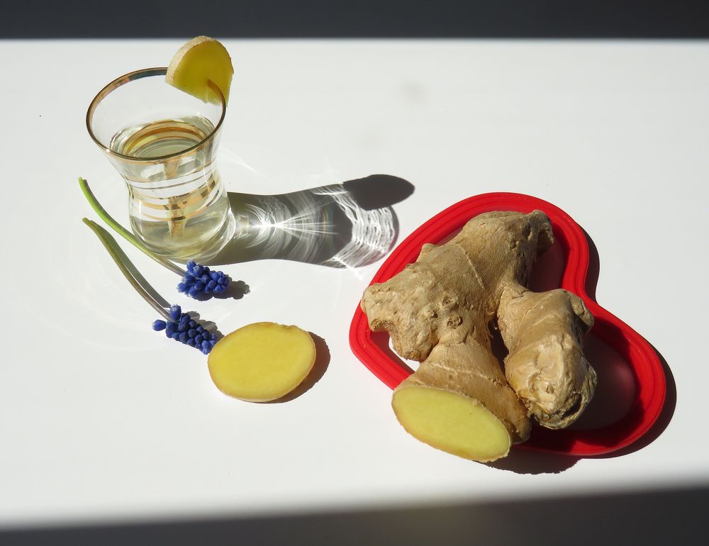 Shot glass and ginger