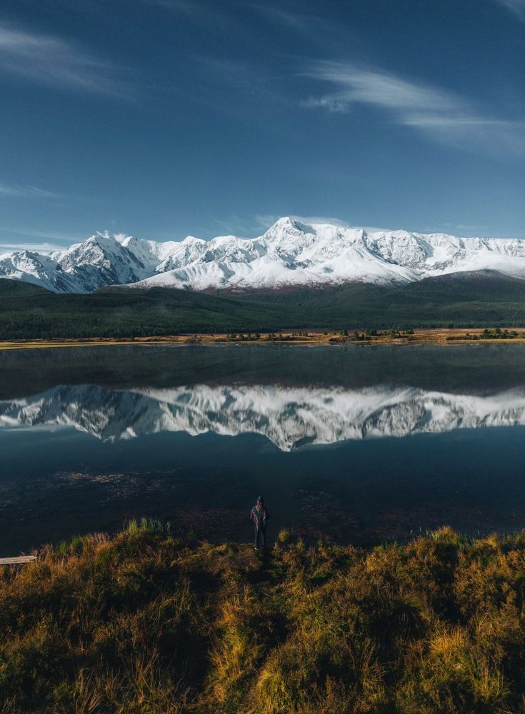 Рассвет на озере Джангысколь, Алтай