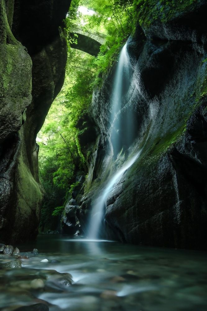 The waterfall in the valley