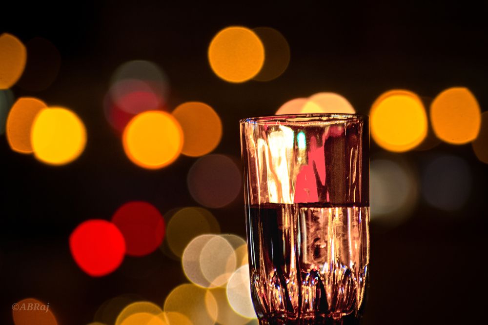 A glass of wine with Bokeh