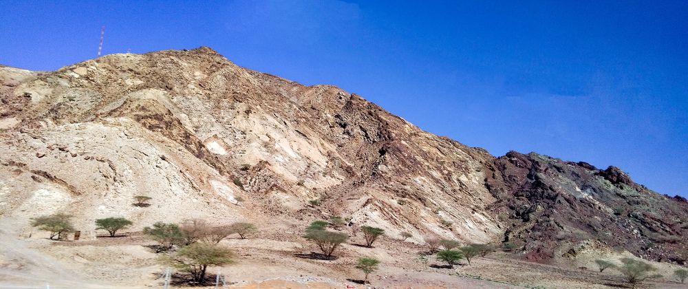 Mountains in the Rub al Khali desert, UAE