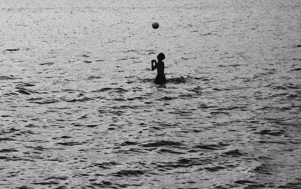 Play football in the river