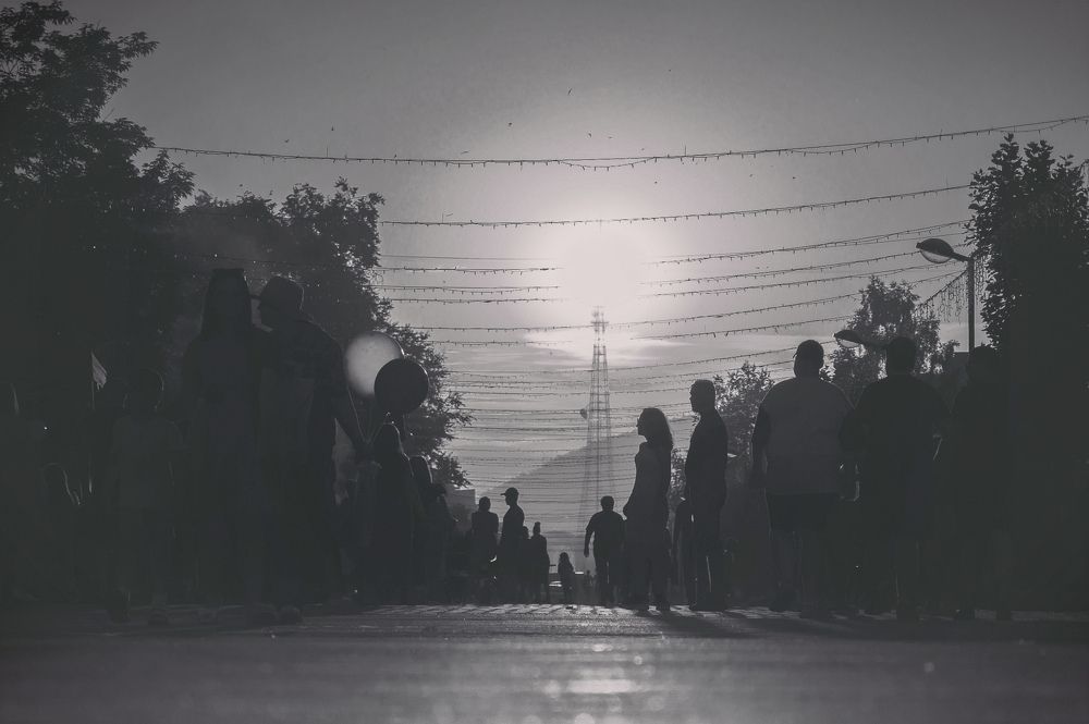 Город перед закатом