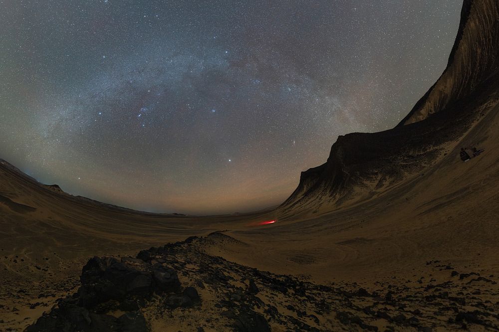 Winter night over the Black desert