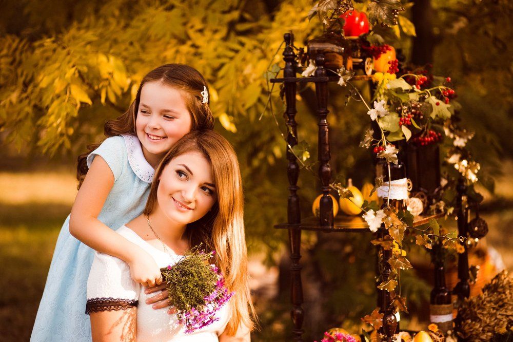 Осенний портрет мамы и дочери!