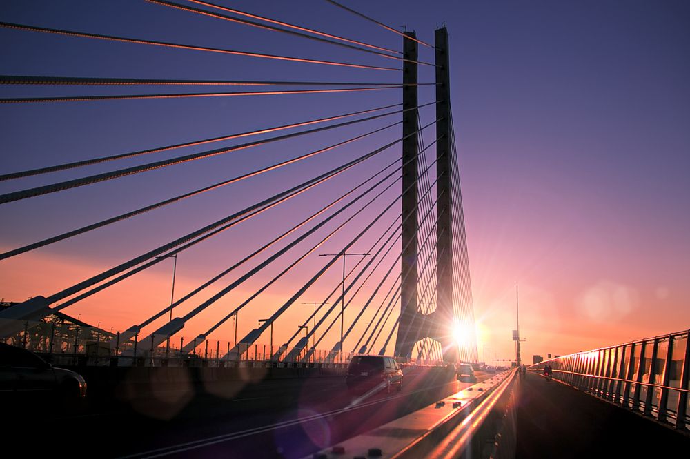 Sunset on the bridge