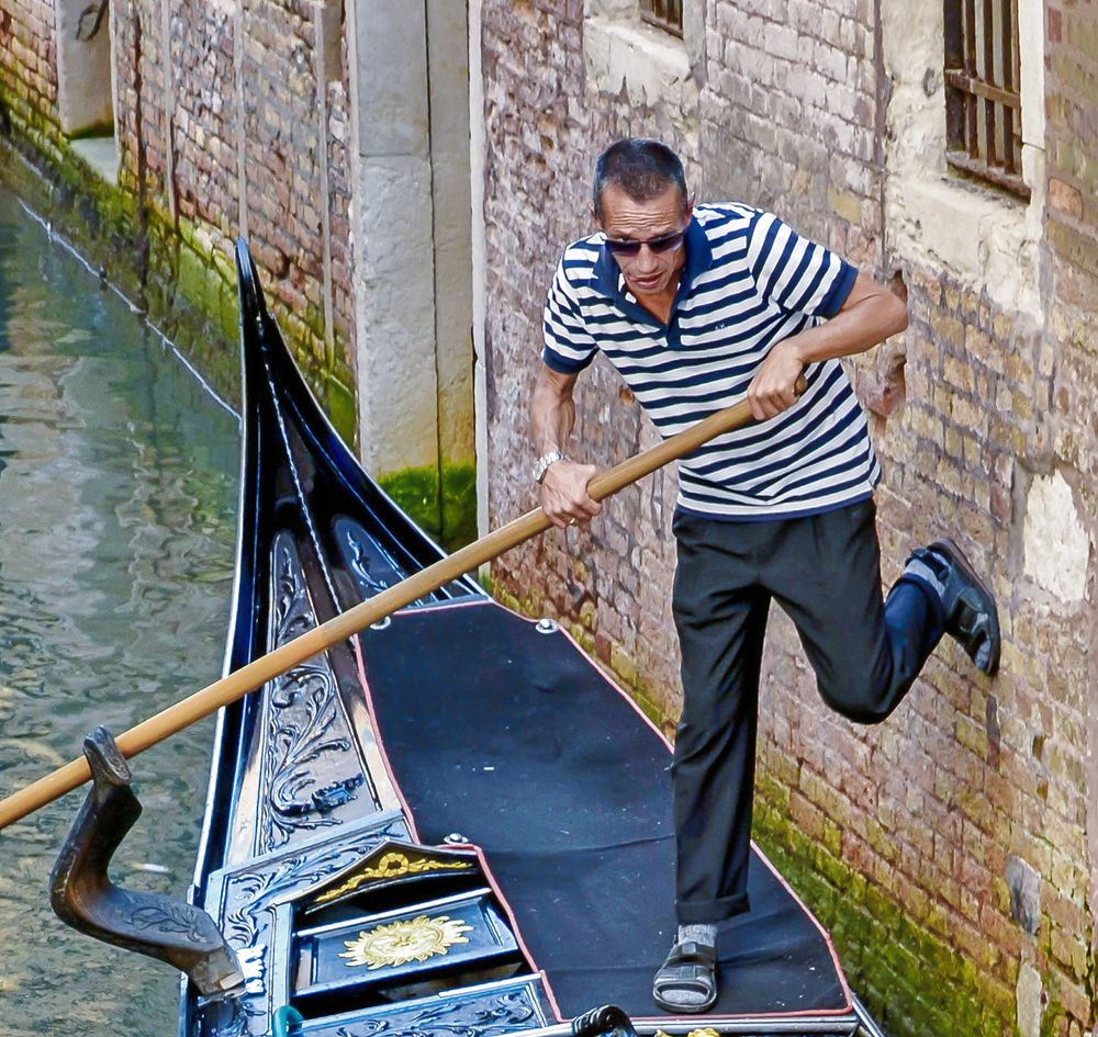 Why does he need an oar?