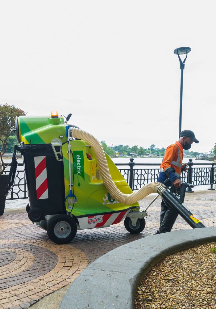 Vacuuming the rubbish