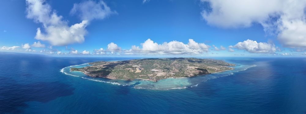 Aerial View of a Pristine Rodrigues Island