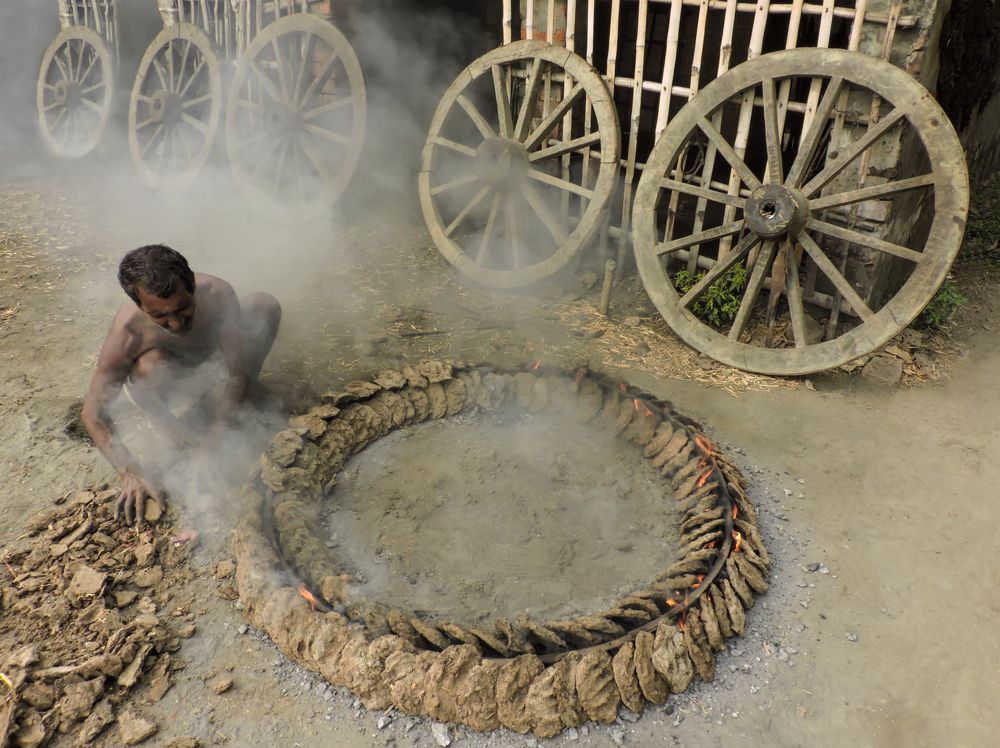 Making of cart wheel