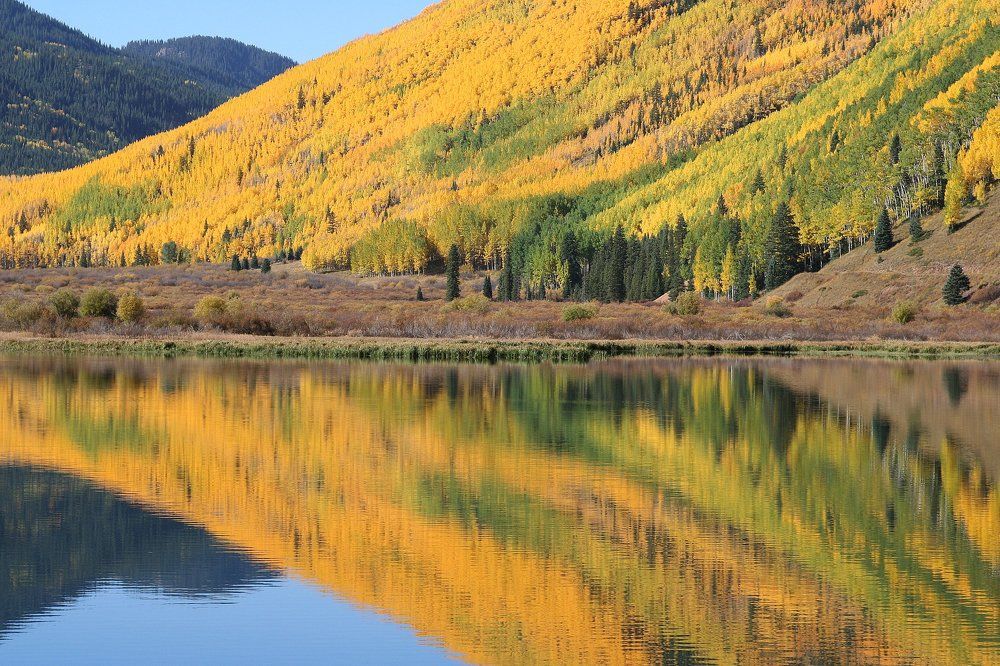 Загляделась осень в зеркало воды...