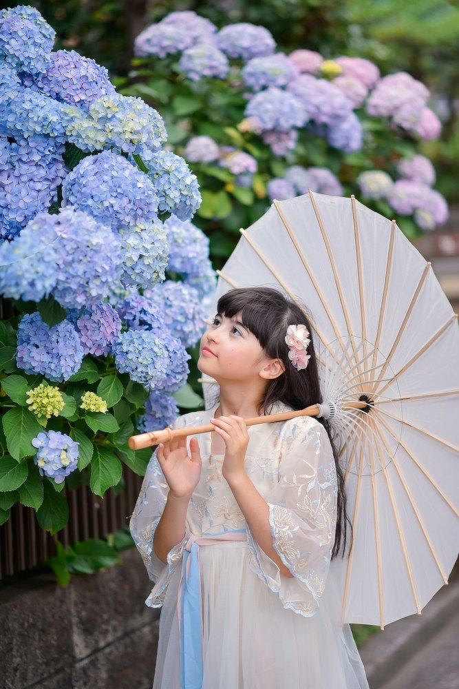 Girl with Hydrangeas