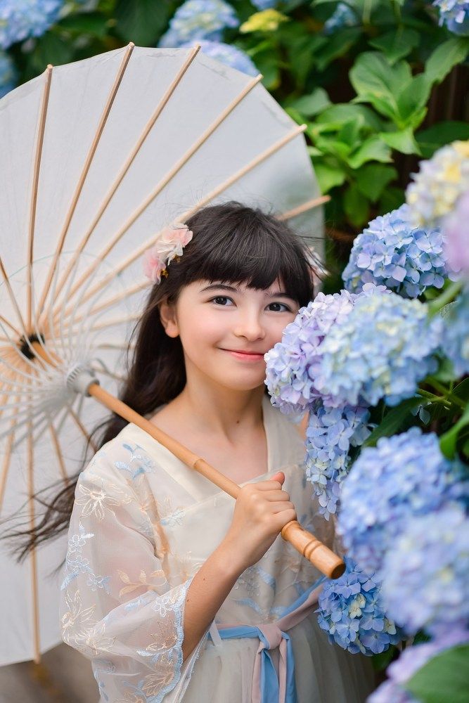 Girl with Hydrangeas
