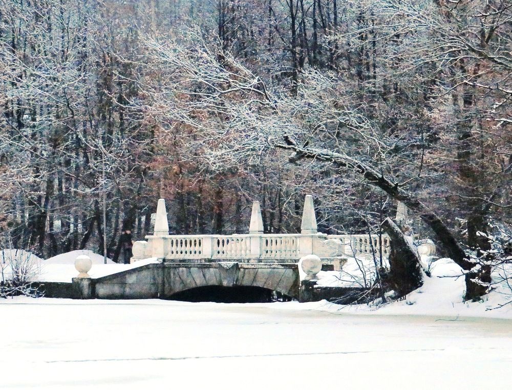 Мостик на замёрзшем озере