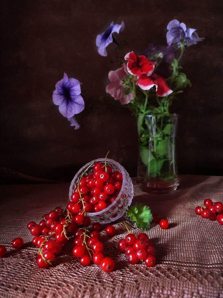 Натюрморт с красной смородиной
