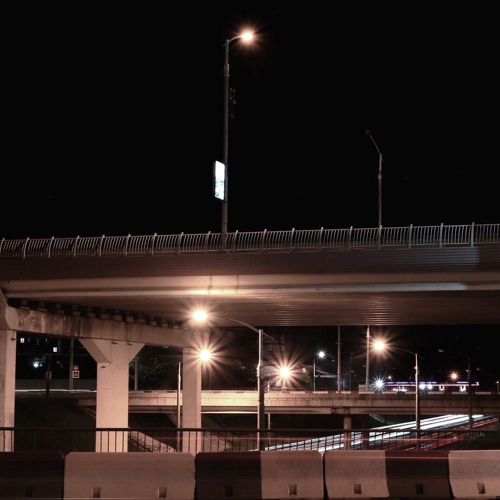 путепровод, ночная иллюминация