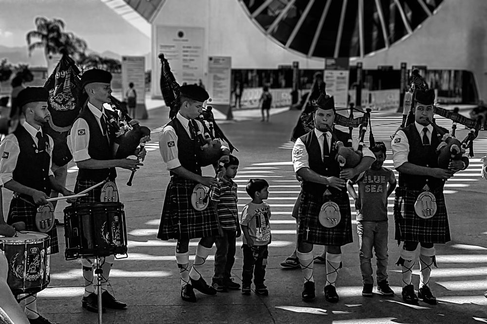 Street performance of Scottish music! Rio de Janeiro, Brazil
