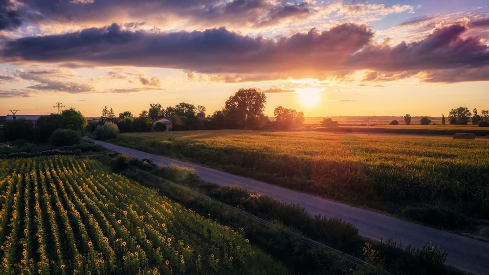 Atardecer desde un drone