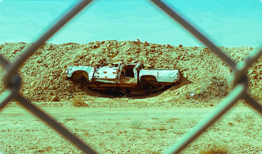 The machine is buried under the soil