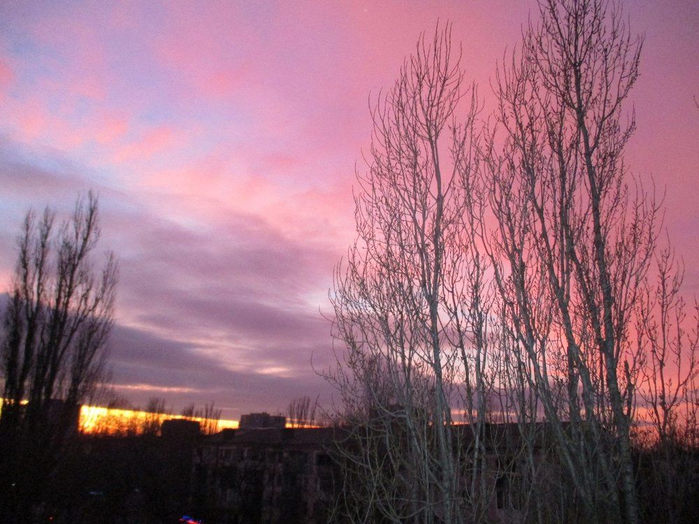 Зимний закат в городе 2