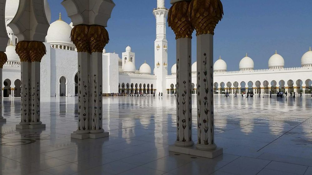 in the shadow of the columns