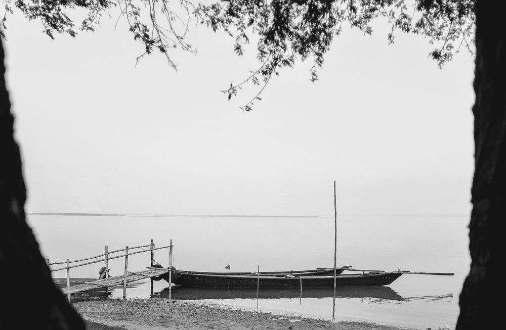 A black and white canvas