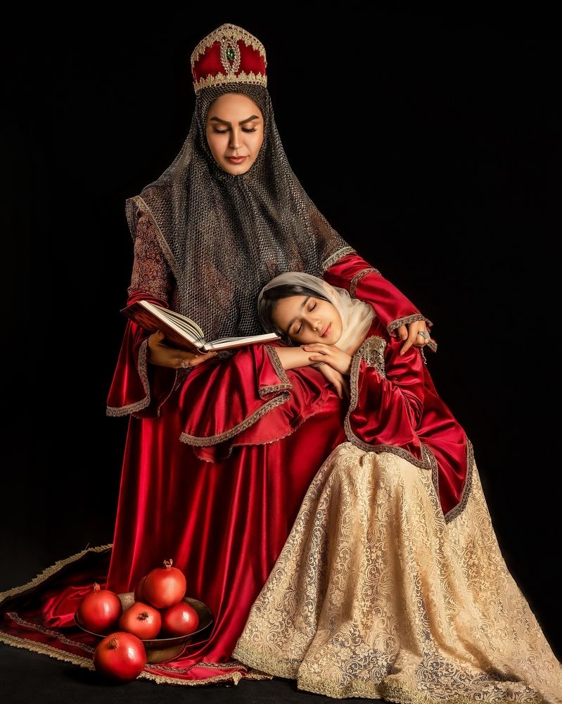 Portrait of an Iranian mother and daughter