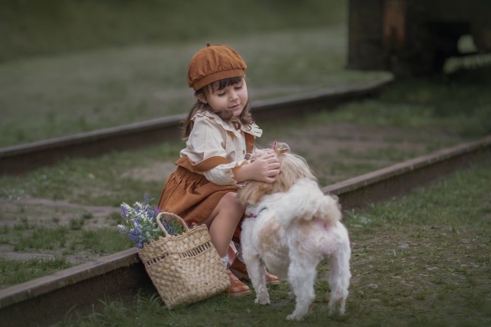 the girl and the dog