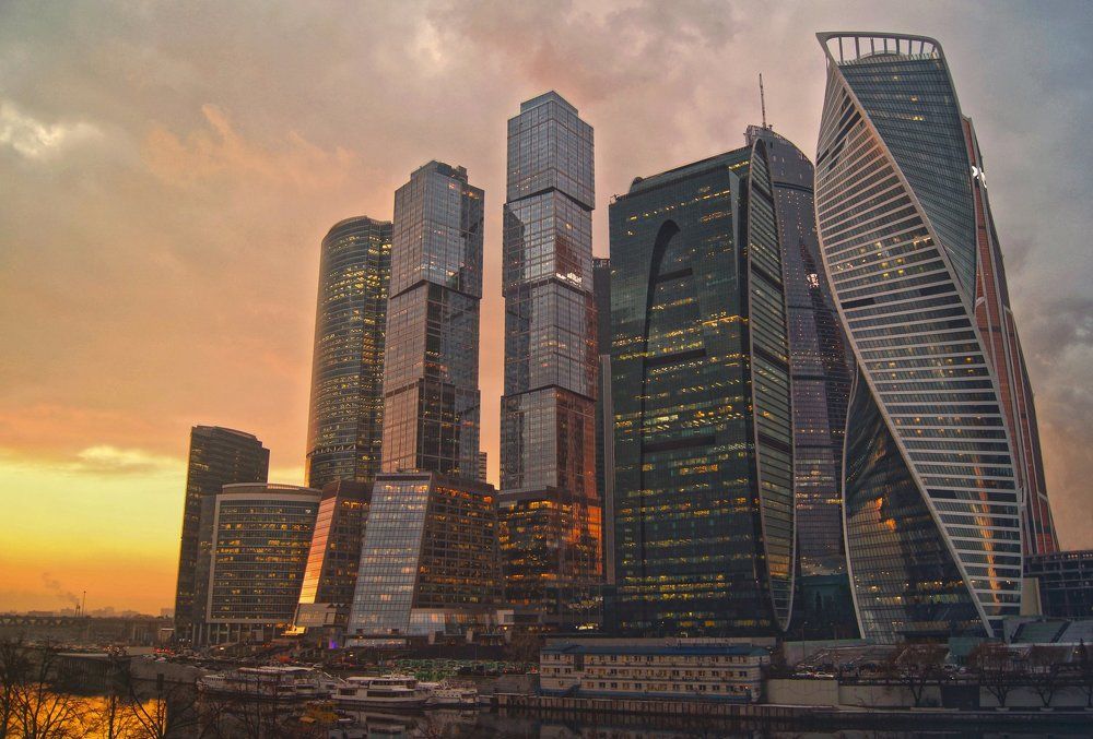 Закат в Москва Сити