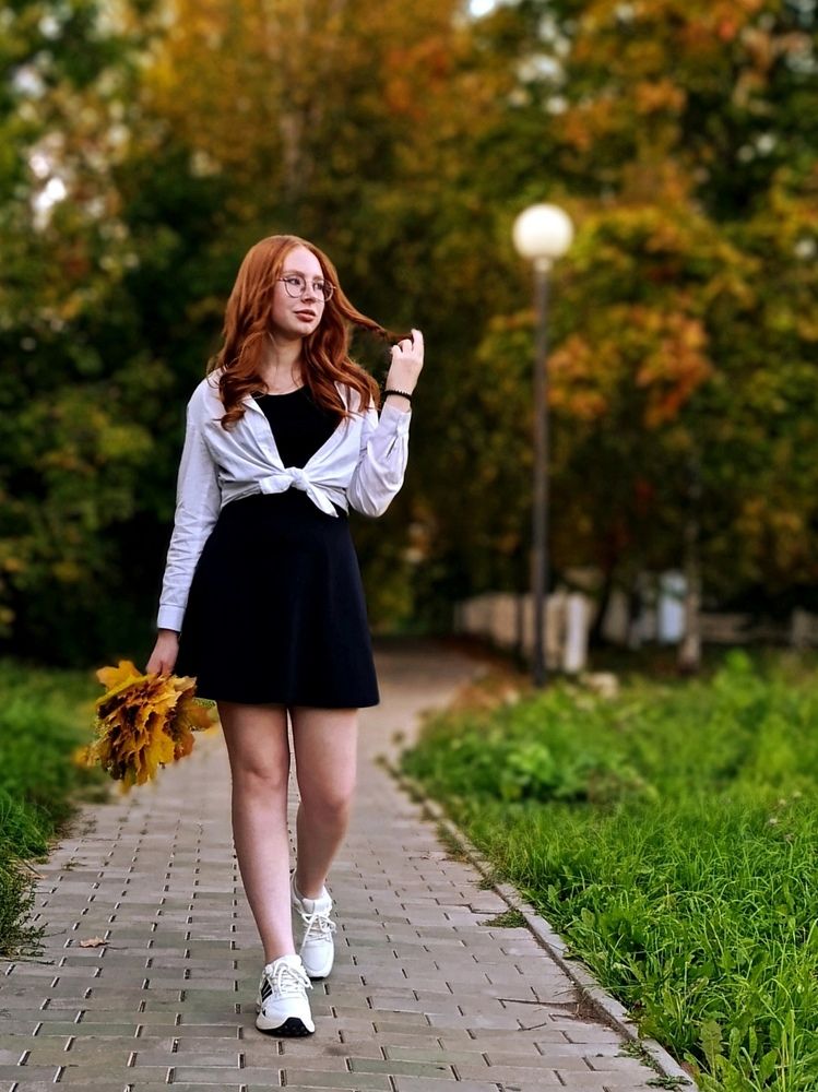 В осеннем парке.