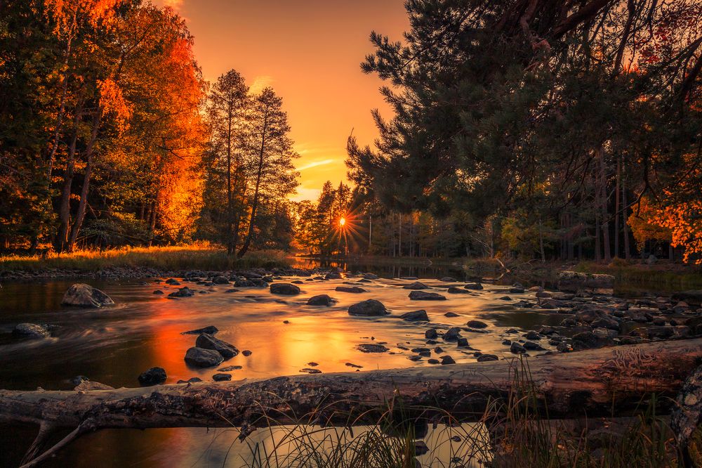 Sunset at Förnebofjärden.