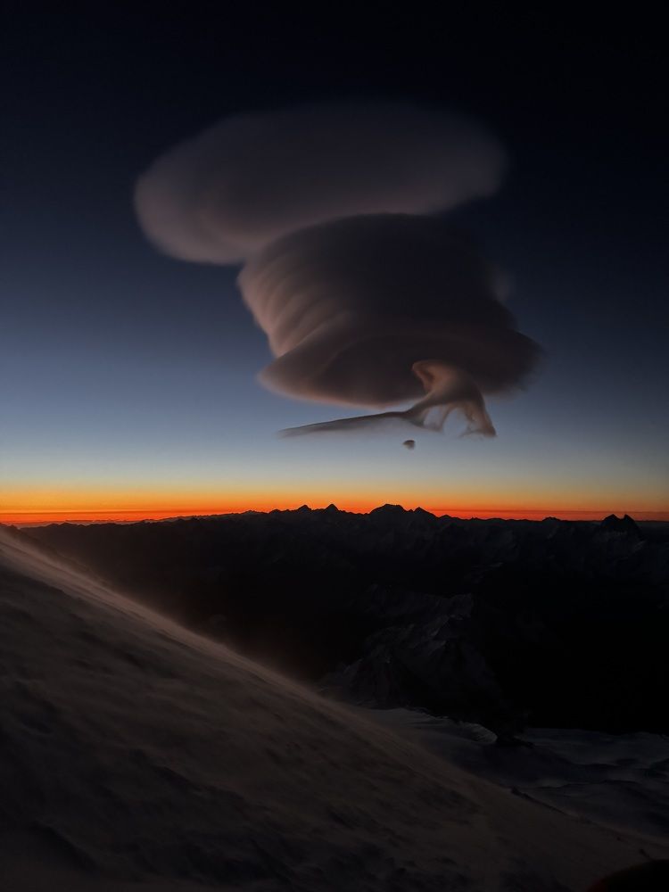Sunrise on mount Elbrus