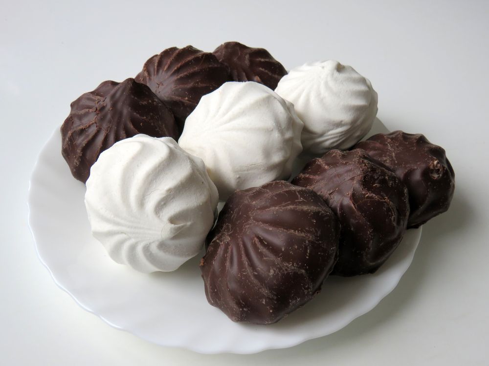 Black and white marshmallow