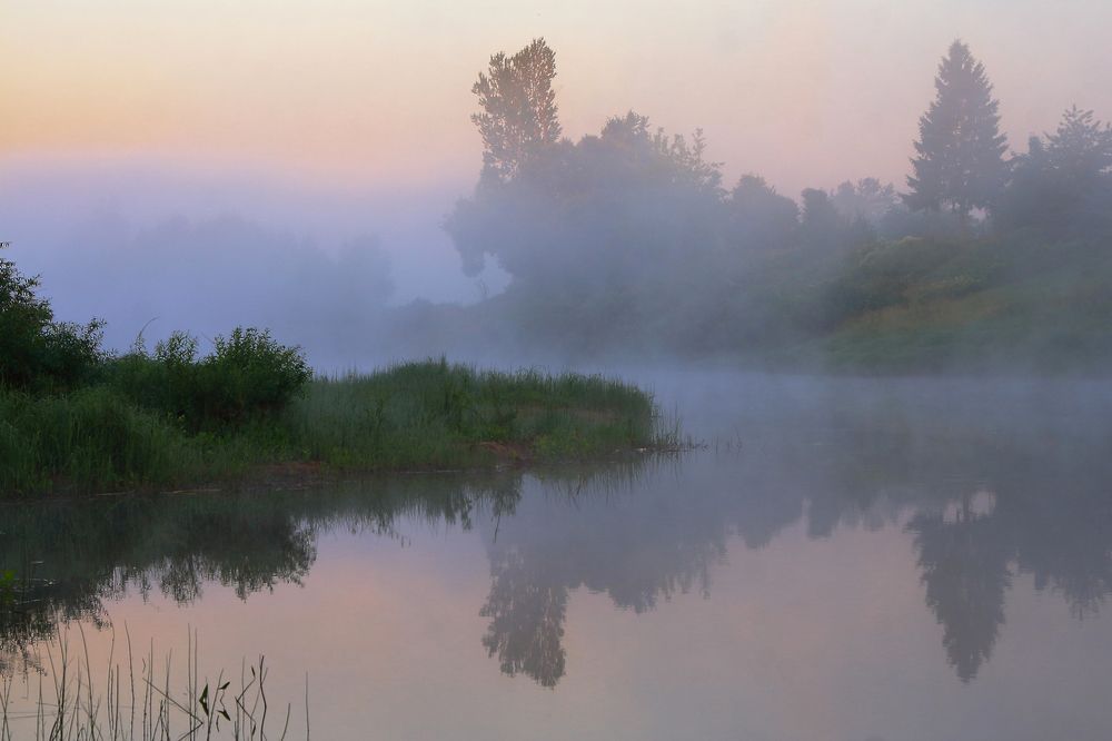 Туманное утро на речке